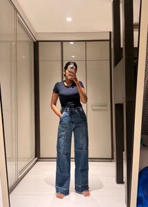 Bluer Wide Leg Denim Jeans