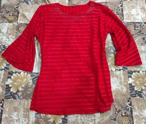 Red Embellished Top