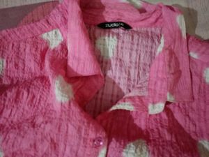 Cute Pink Heart Print Top