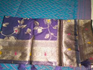 Elegant Blue Floral Saree