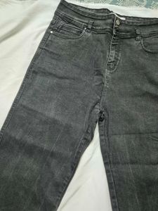 Black High Waist Straight Fit Jeans | 32