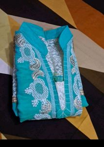 Sea Green  Net Kurti