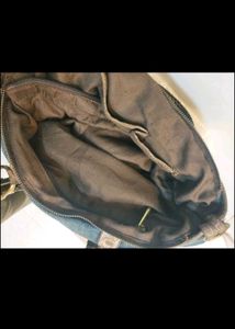 Denim &amp; Leather Handbag