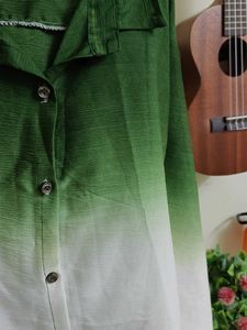 Green Ombre Button-Down Shirt