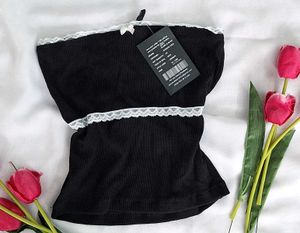 Y2k Black Coquette Tube Top