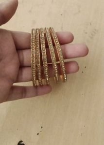 Peach Rhinestone Bangle Set