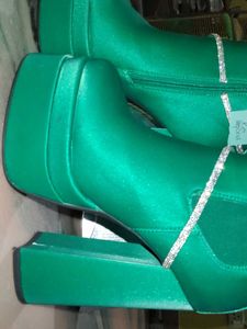 Green Platform Boots