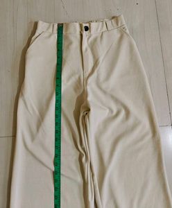 Wide Leg Cream Trouser