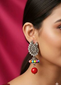 Peacock Jhumka Earrings