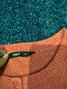 Cute Orange Long Sleeve Top
