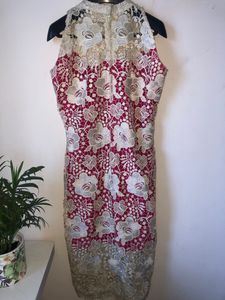 halter neck lace dress