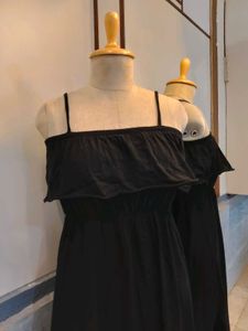 Black Stretchable Cotton Dress