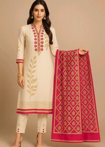 Heavy Pure Badla Zari Work With Kurta Pant Dupatta
