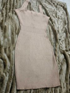 Beige Bodycon Mini Dress 🤌🏻