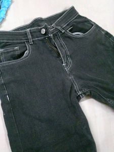 Black Straight Leg Denim Jeans
