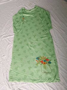 Green Printed Kurta Set