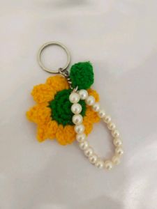 Crochet Sunflower Keychain 🌻💕