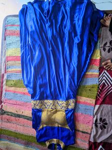 Elegant Blue &amp; Gold Evening Gown