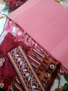 Elegant Pink official sree with belt