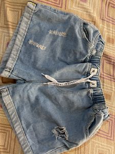 Ripped Denim Shorts