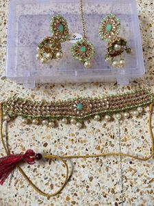 Pastel Kundan Pearls Jewellery Set
