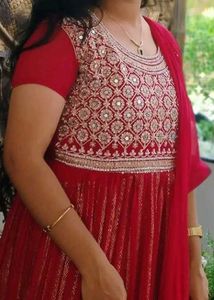 Elegant Red Embroidered Kurta Set
