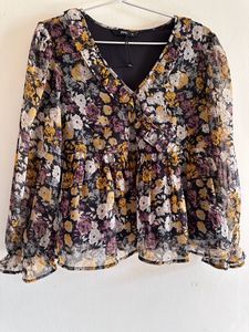Only Deep Neck Peplum Top