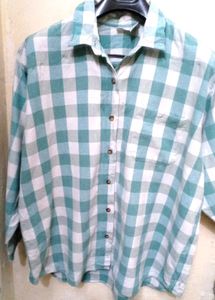 Green &amp; White Checked Shirt