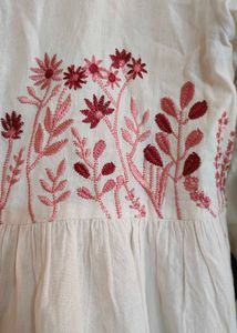 Embroidered White Dress