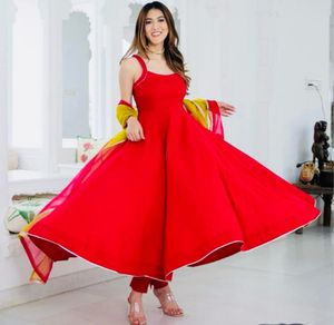 Red Anarkali Suit Set