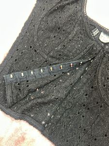 DIVIDED Black Lace Corset Top (size XS)