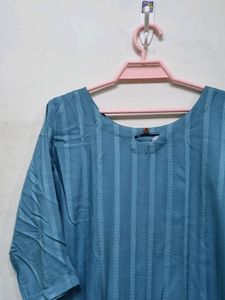 New Piece - Blue Straight Cut Kurta