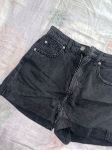 Black Denim Shorts
