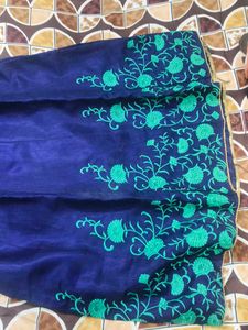 Elegant Blue Embroidered Dress