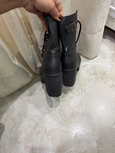 Black Lace-Up Ankle Boots