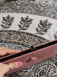 Pink Clutch with Gold Accent