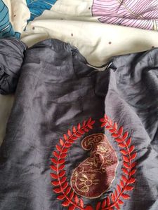 Gray Tunic Dress w/ Embroidery