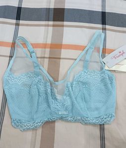 New Sky Blue Lace Branded Bra...32G