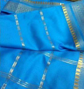 Elegant Blue &amp; Gold Saree