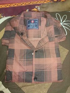 Abstract Print Button-Down Shirt