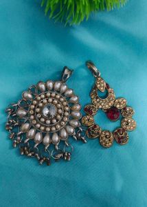 2 Vintage Pendant Set Two Ring