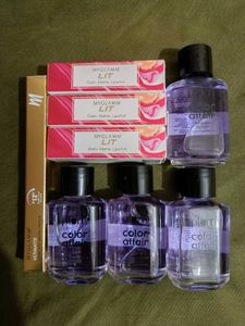 Pack Of 8, 4 Lipstick,4 Plum Nail Polish Remover