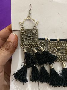 Oxidised Necklace With Earrings