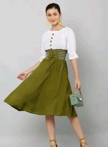 Olive Green Corset Dress