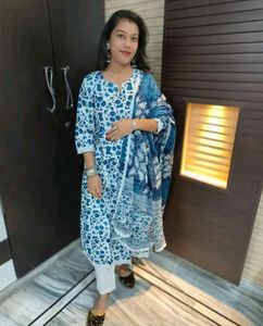 Beautiful Umbrella Kurti ,Pant Dupatta Set