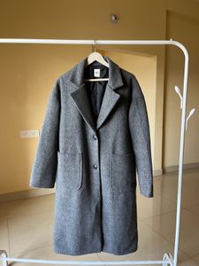 Elegant Grey Wool Blend Coat