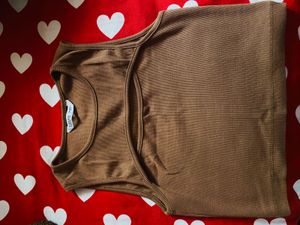 Brown Cutout Tank Top