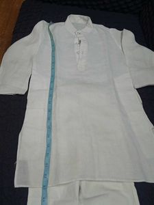 kids White Cotton Kurta Set