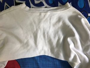 Korean Sweater Crop Top White💕