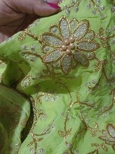 Lime Green Embroidered Dress